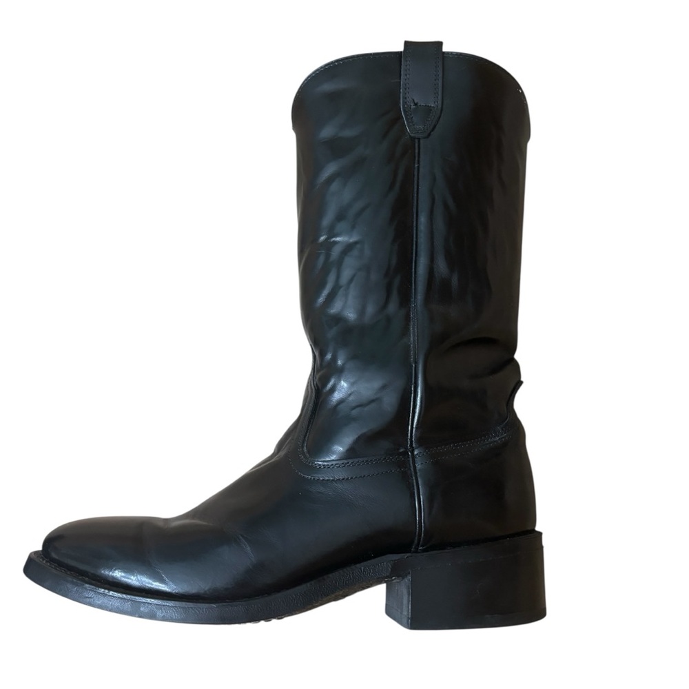 ACME Black Leather Cowboy Boots
